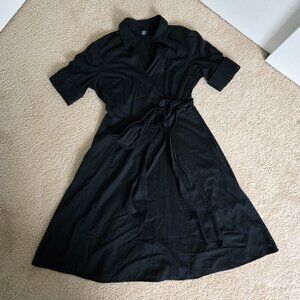 Wrap top shirt dress w/ POCKETS